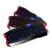 新盟 3色灯变色 K26 背光键盘 发光 游戏键盘 有线笔记本电脑键盘 黑色三色按键发光版