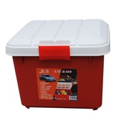 安马 R400 28升 家车收纳多用途密封大容量PP环保塑后备箱居家收纳置物箱杂物整理箱 红色