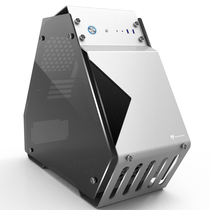 博粉 T9mini-pro 双侧透异形电竞水冷游戏电脑铝机箱(高端/钢化玻璃/隐线背板)银色产品图片主图