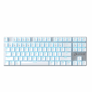 达尔优 LK158B 87键游戏背光办公机械键盘 有线蓝牙双模式切换  白色  青轴