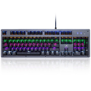 新盟 X9 104键机械键盘游戏无冲电脑有线游戏键盘吃鸡 黑色-黑轴